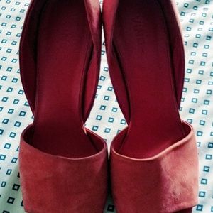 VINCE Peep Toe D'Orsay Pumps (Suede)